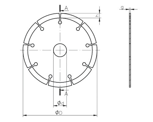 DIAMANTOVÝ DISK SEGMENTOVANÝ 125X22,23mm MARCOPOL