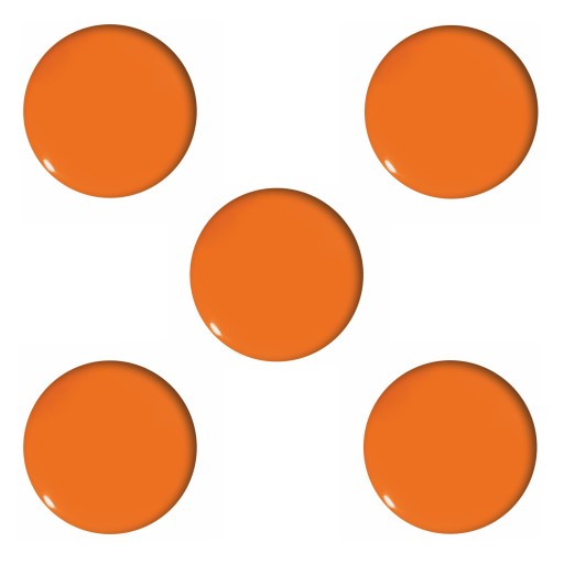 Magnety na tabuľu 30mm oranžové. 5 ks, Tetis