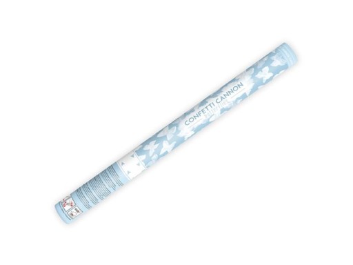 SHOOTING TUBE BUTTERFLY konfety biely hodvábny papier 60 cm na svadobnú hostinu