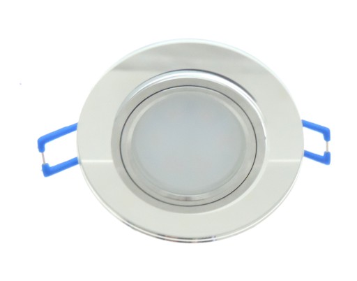SVIETKO PRESKLENENÉ SVIETIDLO STRIEBORNÉ + GU10 LED 5W