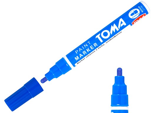 TOMA TO-440 olejový značkovač vodotesný značkovač 2,5 mm modrý