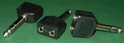 Adaptér 6,3 jack / 2 jack 3,5 stereo konektory (0581