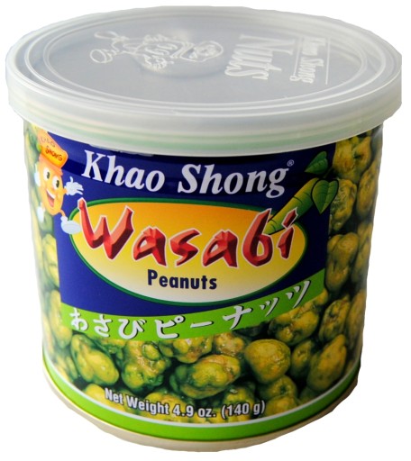 Arašidy s wasabi, plechovka 140g - Khao Shong