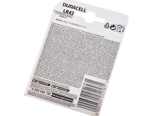 Duracell Batéria pre Zenit LR43 1,5V 2x alkalická