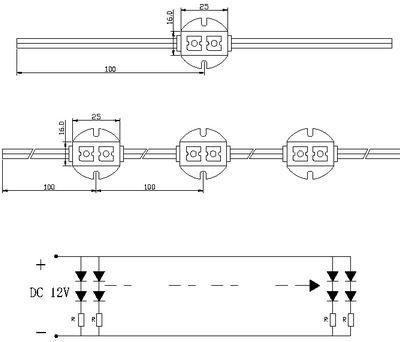 UMELECKÉ OSVETLENIE: 2xLED-FLUX/PVC ČERVENÁ 4lm