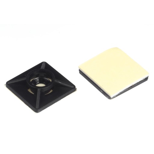 Montážne podstavce pre upínacie pásky 19x19mm, čierna