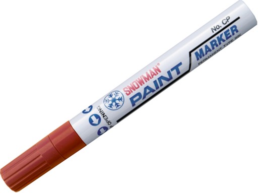 ČERVENÝ olejový popisovač na kov, sklo, gumu, papier, hrúbka snehuliaka 1,5-3 mm