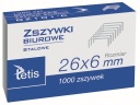 Kancelárske sponky, oceľ 26/6, 1000 ks. Tetis GZ101-C