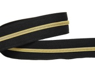 Zipsová páska Zips 5mm 1m ČIERNA/SVET.ZLAT