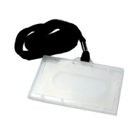 ID držiak s lanyard páskou 90x56 mm čierny