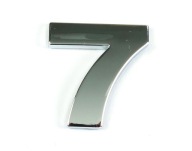 7, ČÍSLA ČÍSLA PÍSMENA CHROME 3D NÁLEPKY ZNAK