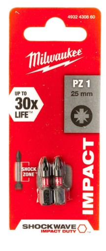 MILWAUKEE SHOCKWAVE BIT PZ1 25mm 2ks.