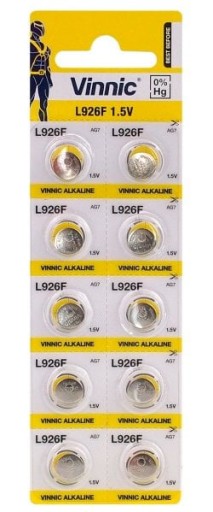 10x AG7 ALKALICKÁ BATÉRIA VINNIC L926F AG7