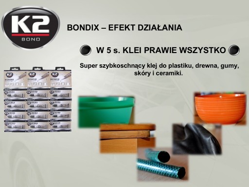 K2 BONDIX 3G lepidlo na gumu, kožu, drevo, keramiku...