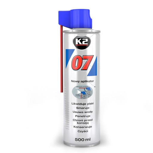 K2 0750 07 0,5 l odstraňuje škrípanie, maže a konzervuje