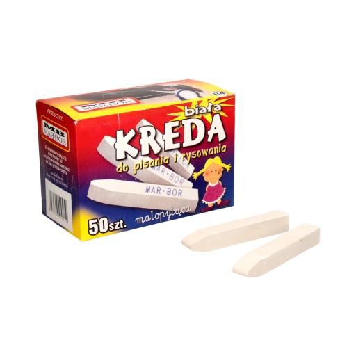 Marborová biela štvorcová školská krieda (50) B4