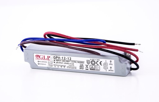 24H Hermetický LED zdroj konštantného napätia 12W 12V GLP