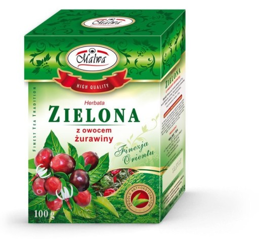 ZELENÝ ČAJ S OVOCOU BRUSNICOVÝ 100g MALWA ČAJ
