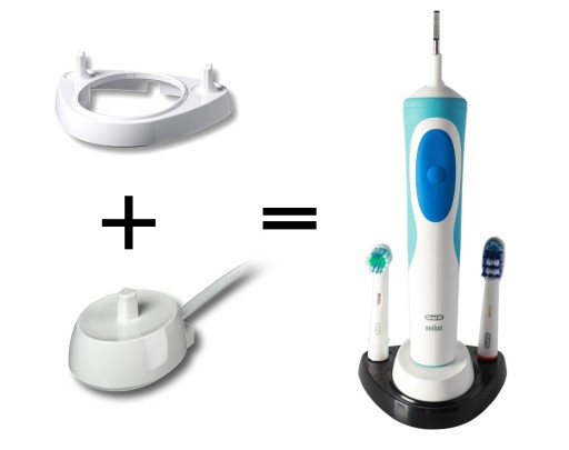 STOJANOVÝ DRŽIAK PRE 2 KEFOVÉ HLAVY ORAL-B A NABÍJAČKU SILNÁ
