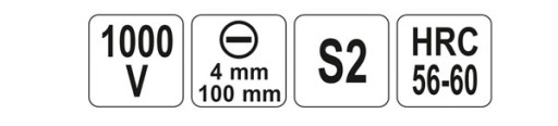 Izolovaný plochý skrutkovač VDE 1000V 4x100mm YATO