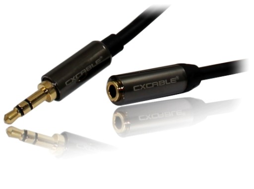 JACK predlžovací kábel 3,5mm CX-JE200 gn/wt HiLine 1m