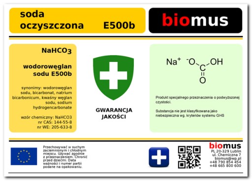 SÓDA JEDLA 1 kg Čistý bikarbonát sodný Biomus