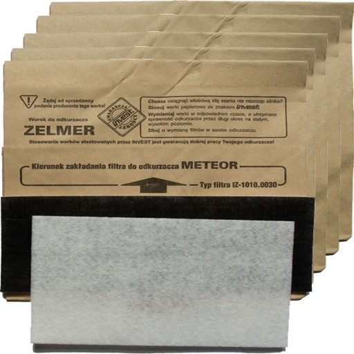 Sáčky do vysávača Zelmer Meteor 1010 Admiral 5 kusov + vstup a výstup filtrov