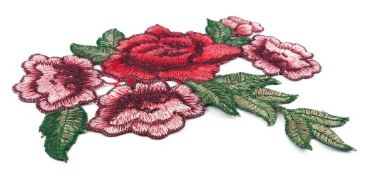 Sada vyšívacích záplat s kvetmi ruží 18 cm - 2 kusy