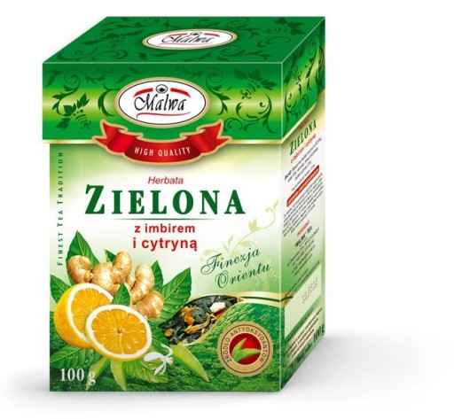 ZELENÝ ČAJ SO ZÁZVOROM A CITRÓNOM 100 gramov MALWA
