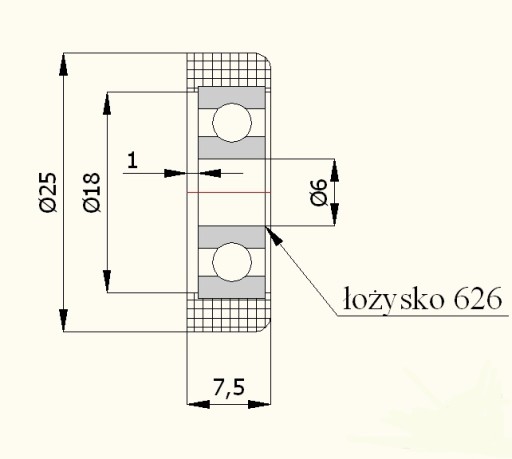 fi 25 POLYAMIDOVÉ ROLLER GATE ROLLER valčeky
