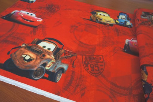 MG TK záves CARS CARS ČERVENÁ KRÉMOVÁ 160cm