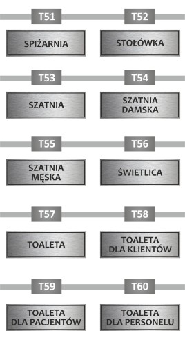 TABUĽKA PVC, SLOVÁ NA DVERE, 15x5cm, strieborná