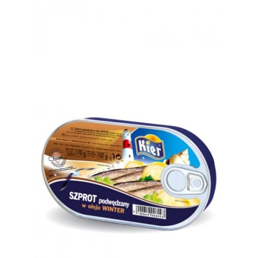 Údené šproty v zimnom oleji 170 Kier