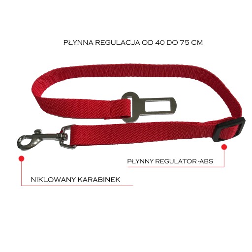 Vodítko do auta pre psa Mačka - Nastaviteľné 40-75 cm EU