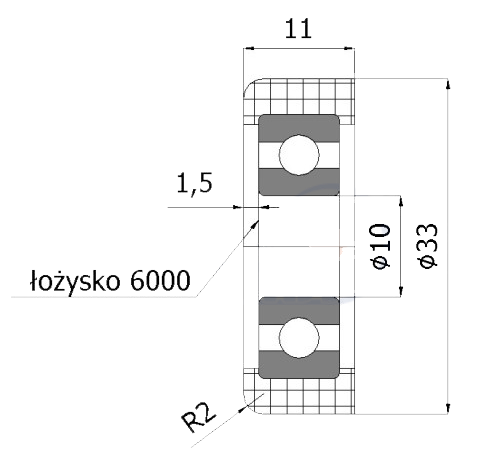 POLYAMIDOVÝ VALEC 33mm na portálový vozík R-33 + reklamná pomôcka