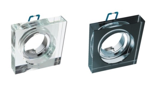 HRUBÉ SKLENÉ ZRKADLOVÉ ZRKADLO LED SQUARE + GU10