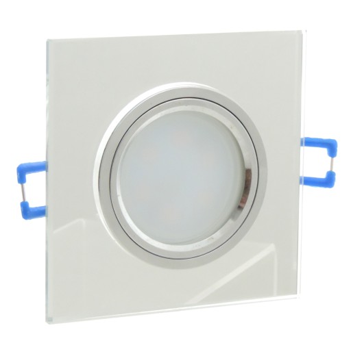 SVIETIDLO CHROMOVANE SKLENE ZRKADLO + GU10 LED 1W