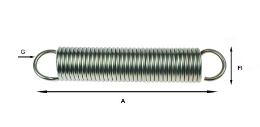 TAŽNÁ PRUŽINA S UCHOM FI 50x180x5 mm POZINKOVANÁ