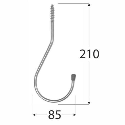 HÁK SKROUBOVANÝ DO DREVA 210x85mm KÁBLOVÝ VEŠIAK malé ľahké náradie