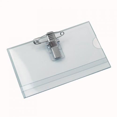 Identifikačný štítok Office Products 90x57mm s klipom a zatváracím špendlíkom
