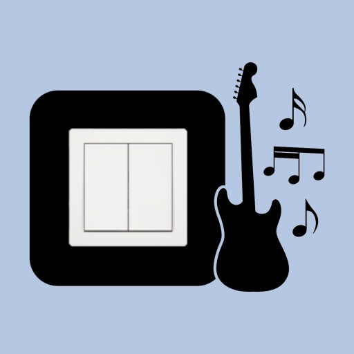 NÁLEPKA na kontaktnú zásuvku SWITCH GUITAROVÁ noty do detskej izby
