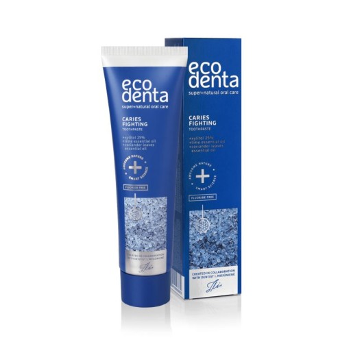 Zubná pasta na boj proti zubnému kazu Xylitol Ecodenta bez fluoridu 100 ml