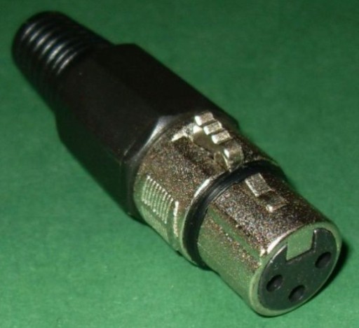 BLACK XLR 3pinový konektor mikrofónu pre kábel (1983