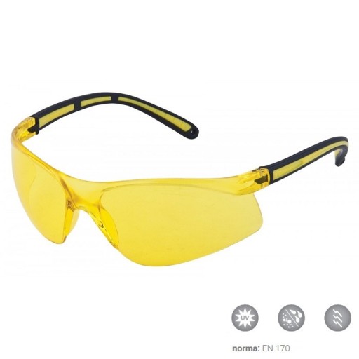 Ardon M8200 žlté bezpečnostné okuliare s UV filtrom