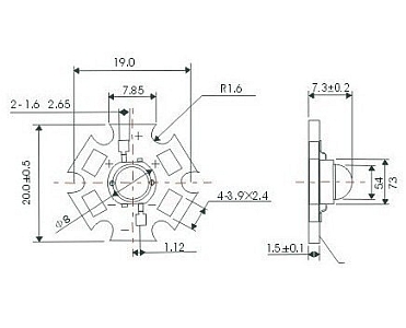 1W PowerLED IR 730nm 850nm 940nm LED s doskou plošných spojov