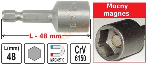 Magnetická objímka pre 13mm skrutkovač YATO YT-1508