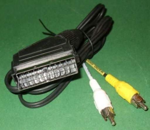 Kábel EURO SCART zástrčka 2x RCA cinch audio 1,2 m (2068