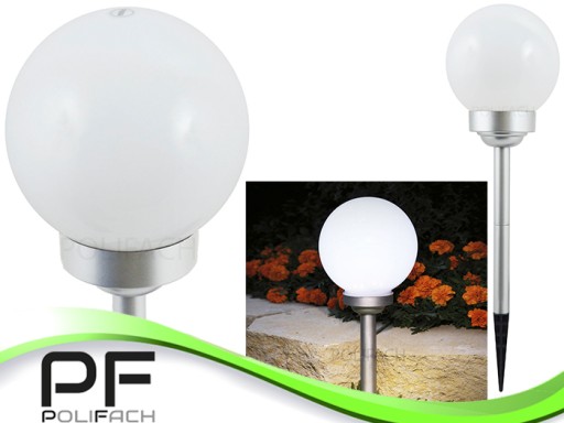mliečna solárna lampa WHITE BALL 15cm 4 LED P-015