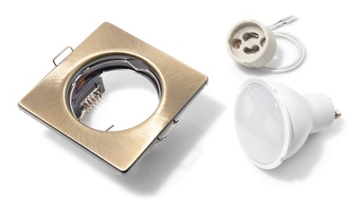 SET HALOGÉNOVÉ SVETLÁ, MOSADZ + LED 9W + GU10