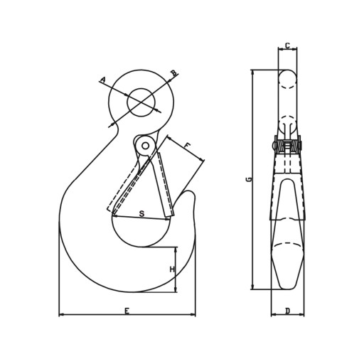 Hák s ochranou, pozinkovaný, 250kg, 0,25T